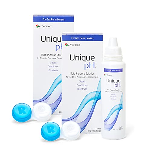 Menicon Unique pH Multi-Purpose Contact Solution + RGP Lens Case, 4 Fl Oz (Pack of 2)