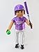 Purple Baseball Uniform with Baseball Bat, Helmet, and Shoes | Fits 18