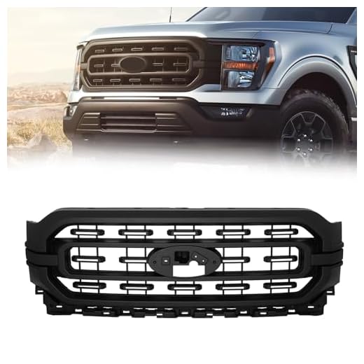 KARPAL Front Bumper Grille Grill Compatible with 2021-2023 Ford F150 F-150 ML3Z-8200-AA Black