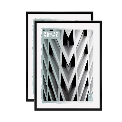 Image of MCS Foundation 20x27 Poster Frame Traditional Black, Vertical & Horizontal Wall Hanging Large Picture Frame for Photos, Posters & Art Prints (2-Pack)