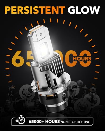 Image of OXILAM D2S LED Bulbs, 1200% Ultra-Bright, 1:1 Mini Housing, Built-in Anti-Flicker CANbus, IP68 Waterproof, Long 60,000-Hour Life, Plug-and-Play, Pack of 2