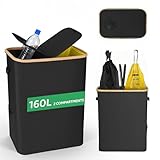 【160L Grande Capacité】Ce Collecteur de Bouteilles grande capacité peut contenir jusqu'à 160 litres de bouteilles, idéal pour ranger bouteilles, bocaux et contenants en verre réutilisables. Chaque bac peut facilement contenir jusqu'à 100 bouteilles, pour un tri et un recyclage efficaces.