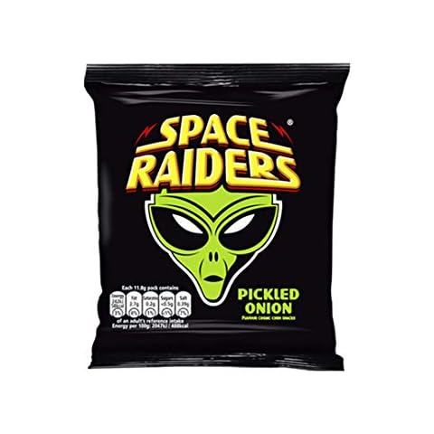 Space Raiders Pickled Onion Flavoured Cosmic Corn Snack Crisps Pack of 36 Cover