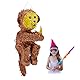 Relaxdays Pinata Affe, zum Aufhängen, Kinder, Mädchen & Jungen, Geburtstag, Dschungelparty, zum Befüllen, Papier, braun, 1 Stück