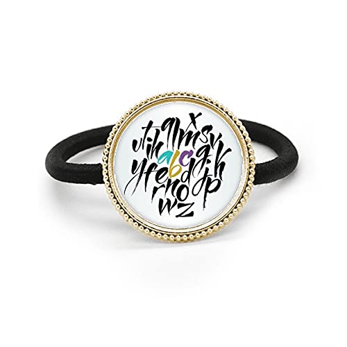 Élastique à cheveux en métal argenté avec alphabet personnalisable A à Z et bandeau élastique