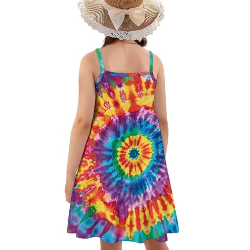 Uourmeti Casual Swing Dress for Girls Summer Sleeveless Sundress Tiered Ruffle Pleated Long Dress2