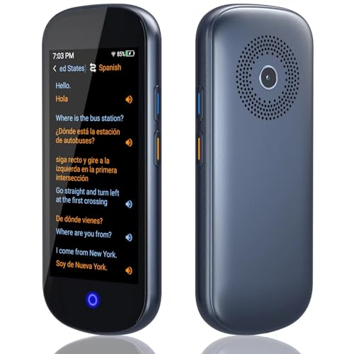 Language Translator Device No WiFi Needed AI Voice Translator Instant Two-Way 137 Language Translator 4" HD Online/Offline/Recording/Photo Translation for Travel Business(Light Black) 1