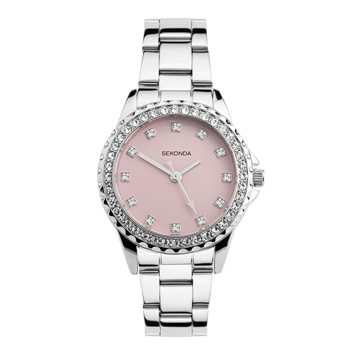 Sekonda Elizabeth Women's Quartz Watch 33mm with Stone Set Case Analogue Display and Stainless Steel Bracelet