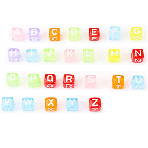 Xkfgcm 980 Piezas 6 mm Cuentas del Alfabeto Multicolor Abalorios Letras Cuadradas...