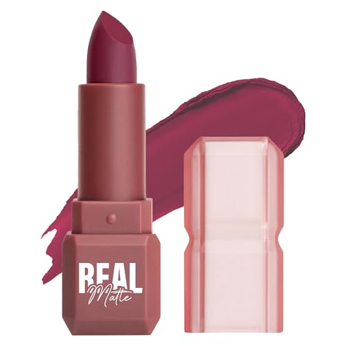 Image of Mila Beaute Real Matte Lipstick | Enriched With Rosehip Extract | Ultra Matte Finish & Long Lasting I Single Swipe, Lightweight & Comfortable - 9-DUSTY ROSE