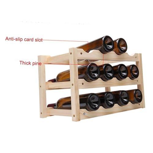 Soporte para botellas de vino de madera 12 botellas miniatura 5