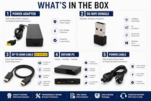 Image of YaariTech Think Centre Tiny Desktop PC | i3 6th Gen | 8GB RAM |128GB SSD | Win 11 Pro | MS Office | with 5g 2.4Ghz /5Ghz WiFi Dongle