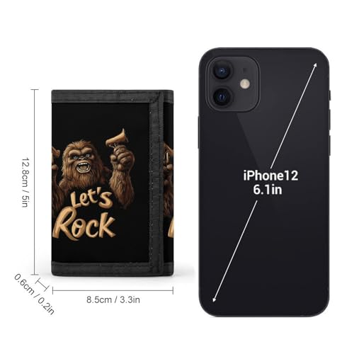 Bigfoot Let's Rock Trifold Wallets Lightweight RFID Blocking Wallet Credit Card Holder Custom Gifts for Men Women2