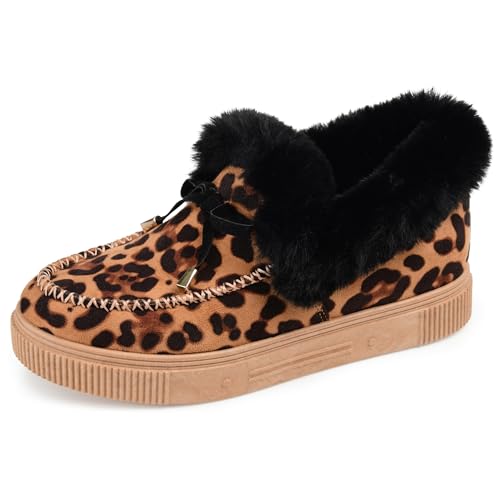 Journee Collection Women's MIDNIGHT Slipper, Leopard, 10