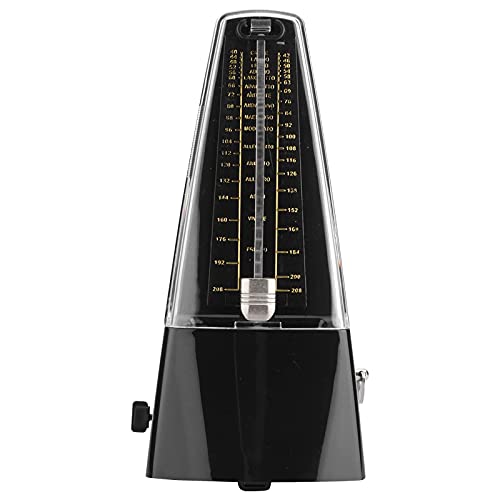 Fafeims Metrónomo Mecánico para Piano, Violín, Bajo y Batería – Temporizador Musical Ajustable con 40–208 BPM, Diseño Clásico Negro sin Pilas, Ideal para Estudiantes, Profesores y Mú