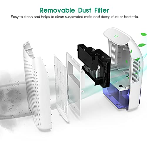 Afloia Dehumidifier 2500 Cubic Feet(269 Sq Ft) 70Oz(2000Ml) Quiet Portable Dehumidifiers Small Electric Dehumidifier For Bathroom Home Basement Bedroom Rv Garage Auto Shut Off #TOP2