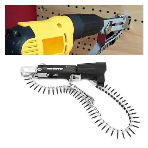 Pneumatische Nagelpistole, Automatischer Nagelzuführungssatz mit 50-teiligen Kettenbolzen. Automatische Nagelpistole, Kettenschrauber, Gipskarton-Werkzeuge,Druckluftwerkzeuge für Kompressor