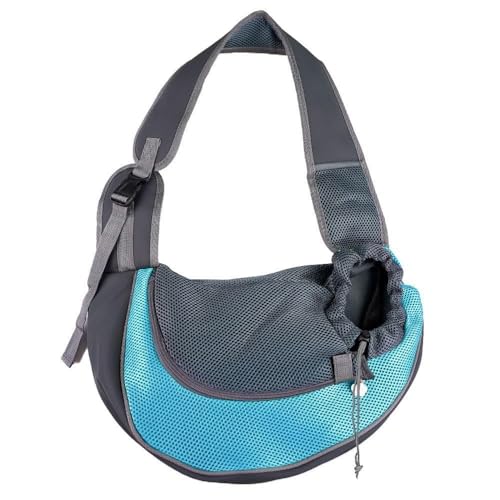 Image of Kraptick Pet Sling Carrier, Pet Carrier Bag for Shitzu Puppy, Cat, Rabbit with Comfortable Adjustable Pouch Single Shoulder Carry Tote Handbag for Pets (Large, Sky Blue)