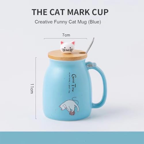 Image of Coffee Mug, Gift for Woman, Birthday Present for Girlfriend, Present for Wife Birthday, Mugs for Present, Holi Gifts, Panda Mug with Lid & Spoon (Sky Good Time)