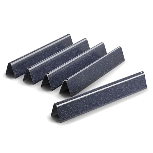 Denmay 7636 38.9cm Flavorizer Bars for Weber Spirit II/LX 300 Series E/S-310, Spirit E310 E320 E330 S310 S320 S330 Gas Grills (with Front Burner Knobs), Porcelain Steel Heat Shield 5 Pack