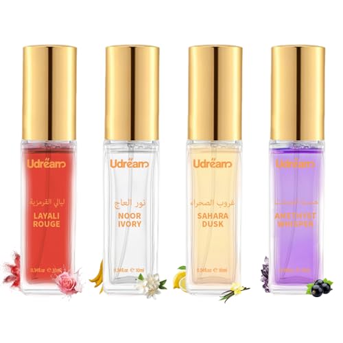Roseye Mini Perfume Sets for Women - Middle Eastern Inspired Scents, Perfume Sample Kit, Eau de Toilette, Perfume Discovery Set(4x 0.34FL Oz)