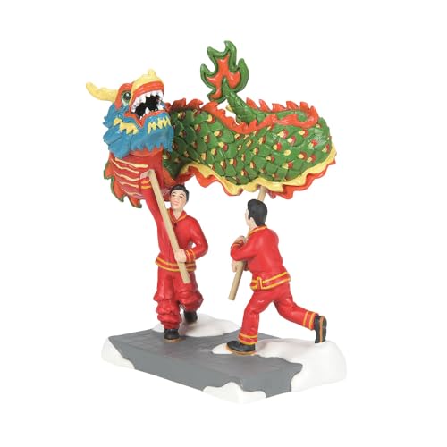 Department 56 6014550 Christmas In The City Village Accessories Chinese Dragon Dance Figurine- Hand Crafted Resin Lunar New Year Dragon Figurines Christmas Village Home Decor Collection thumb #5