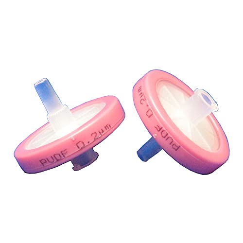 Image of J.G. Finneran FPV0225PC PVDF Syringe Filter, 25 mm Diameter, 0.2 m Pore Size, Light Red (Pack of 100)