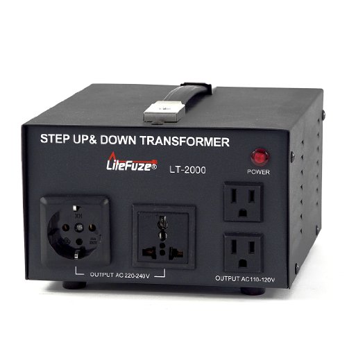 LiteFuze LT Series 2000 Watt Heavy Duty Voltage Converter Transformer - Step Up/Down
