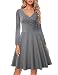 Women Dresses Casual,Laksmi Women's Long Sleeve Elegant Vintage A Line Dress (Large, Color Grey)