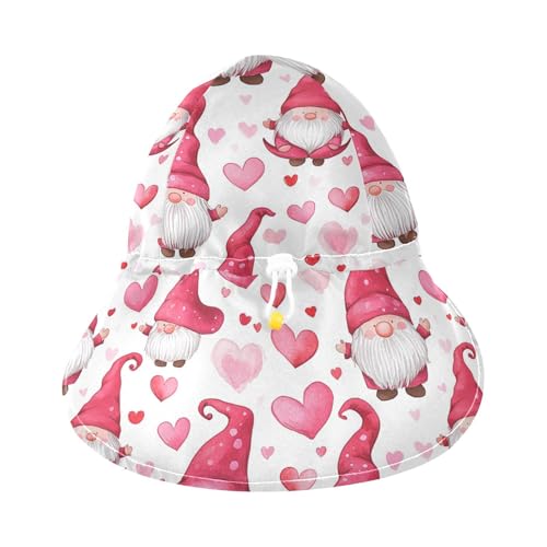 Infant Toddler & Kids Sun Hat Baby Boys' Hats Girls UV Protection Wide Brim Travel Essentials Peach Heart Shape and Gnomes3