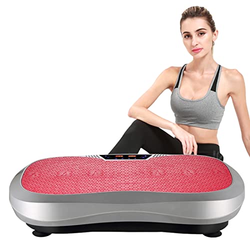 Plataforma vibratoria para fitness, máquina de entrenamiento con 9 modos de programa, 2 bandas de resistencia, plataforma vibratoria unisex para tonificación corporal