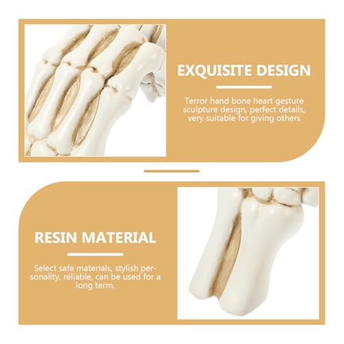 Estatua Decorativa Mano Esqueleto Corazón Resina 24 cm miniatura 7