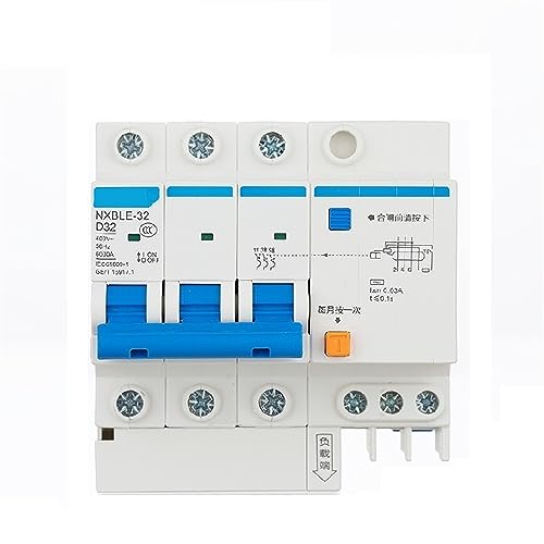 Disjoncteur à courant résiduel RCBO triphasé NXBLE-32 courbe D 16A