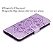 EYZUTAK Mandala Case for Samsung Galaxy S9, Premium Leather Flip Wallet Card Slots Magnetic Stand Protective Cover Ultra Slim Case with Lanyard, Embossed Flip Cover-Purple