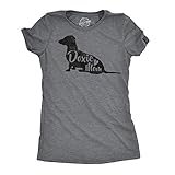 Womens Doxie Mom T Shirt Wiener Dog Lover Gift Funny Daschund Tee (Dark Heather Grey) - L