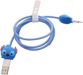 واقي كابل شاحن جي باور - غطاء واقي مرن ضد التشابك، تصميم كرتوني لطيف، مناسب لجميع الشواحن، مجموعة من 4 قطع - متعدد الالوان (تصميم 3)