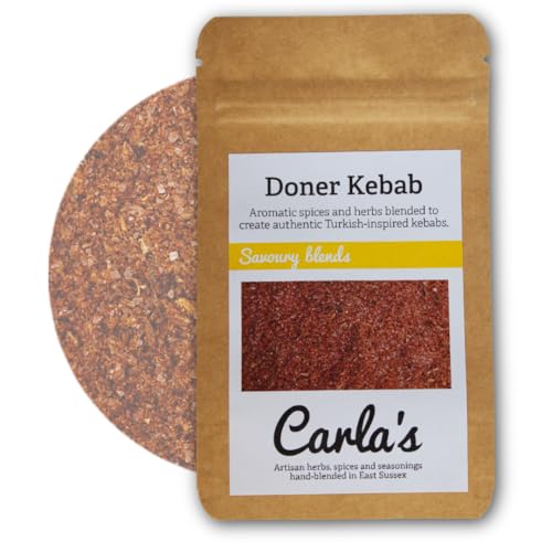 Carlas Seasonings - Premium Doner Kebab Seasoning - Mix of Salt Herbs and Cumin | 28g Pouch | Meat Seasoning | Fast Food Spice |