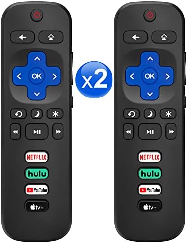 【Pack of 2】 RC280 Remote Control for Roku TVs,Compatible TCL Roku/Hisense Roku/Onn Roku/Sharp Roku/Element Roku/Westinghouse Roku/Philips Roku/Insignia Roku/Jvc Roku/RCA Smart TVs