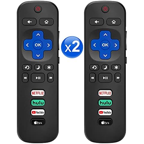 (Pack of 2) RC280 Remote Control for Roku TVs,Compatible for TCL Roku/Hisense Roku/Onn Roku/Sharp Roku/Element Roku/Westinghouse Roku/Philips Roku/Insignia Roku/Jvc Roku/RCA Roku Smart TVs Cover
