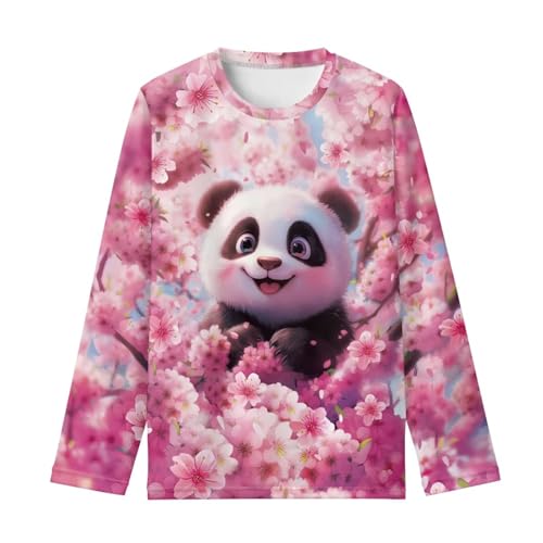 Image of Girls Long Sleeve Shirts Casual Crewneck Soft T-shirts for Girls 3-16 Years Old