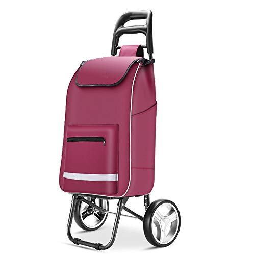 YLiansong-home Stabiler Einkaufstrolley, Wasserdicht Shopping Trolley Oxford Cloth Reflektierende Streifen…