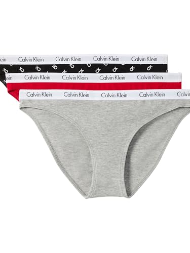 Calvin Klein Women's Carousel Logo Cotton Stretch Bikini Panties, 3 Pack