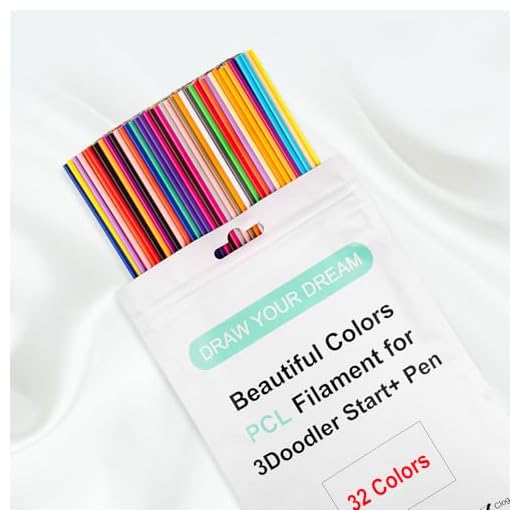 32 Colors 3D Doodler Pen Refills Packs for 3Doodler Start+ 3D Pen Low Printing Temperature PCL Filament 3D Doodler Refills Each Color 15.2 cm x 5 pcs Total 160 pcs Only Fit for 3Doodler Start+