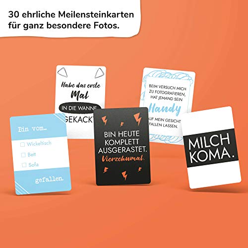 Pihu Ehrliche Meilensteinkarten (Premiumqualität) 30 wahre Milestones für Schwangerschaft und nach der Geburt - tolle Geschenkidee (Baby)