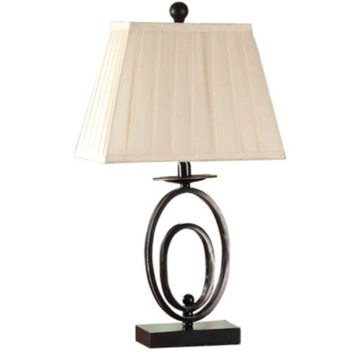 Atique European Metal Rectangle Fabric Bedbeside Table Lights Country Rustic Bedroom Contracted Desk Lighting Fixtures #TOP1