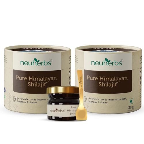 Neuherbs Pure & Original 100% Ayurvedic Himalayan Shilajit/Shilajeet Resin 20g (Pack of 2) With 75% Fulvic Acid - For Endurance, Stamina and strength | Lab Tested