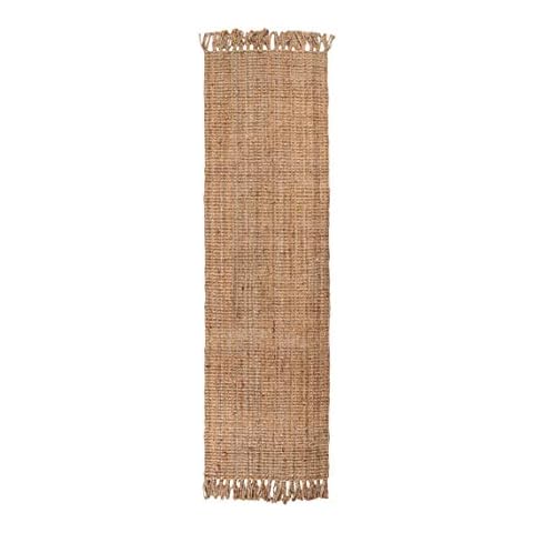 Maine Furniture Co. Georgetown Chunky Jute Boucle Natural Runner With Tassels Cover