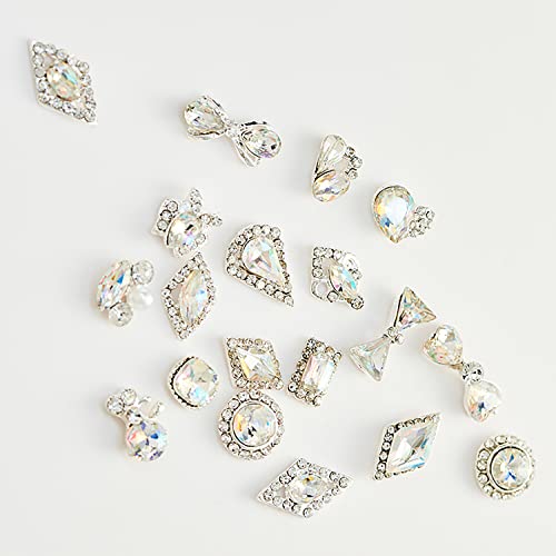 Danneasy 30Pcs Nail Rhinestones Ab Glass Crystals For Nails 3D Nail Gems Metallic Nail Charms Nail Diamond Nail Jewels Acrylic Nails Design Nail Art Decoration Nail Accessories For Diy Craft #TOP5