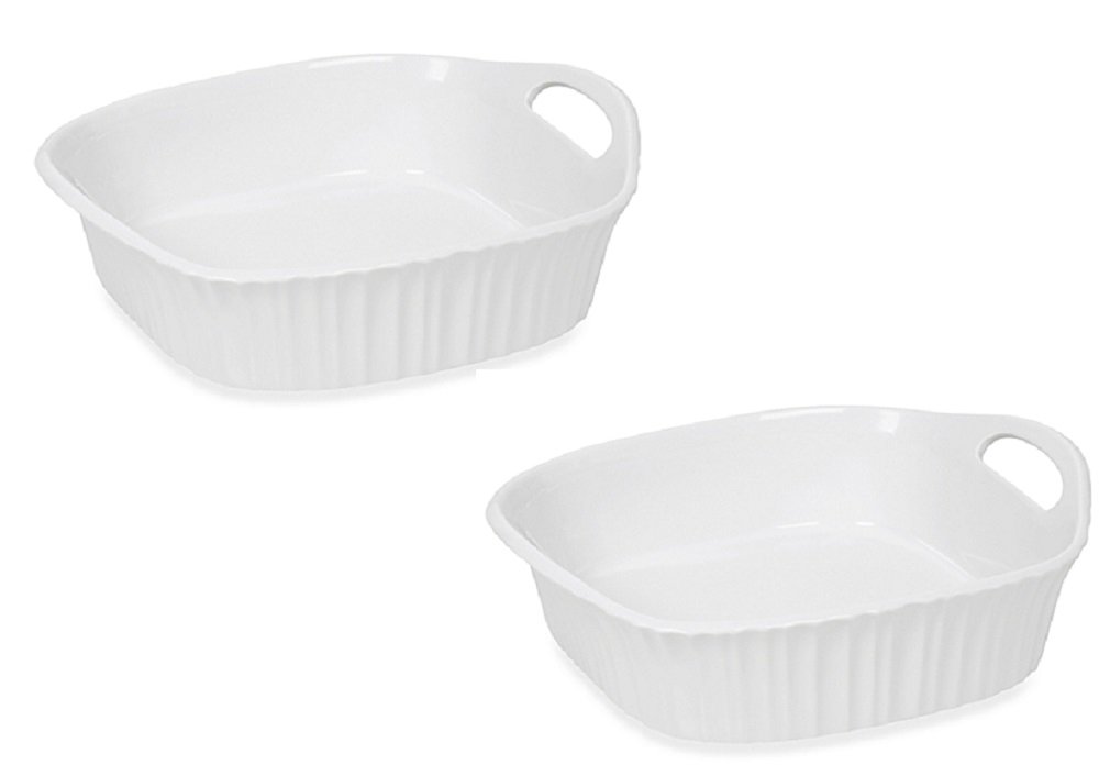 CorningWare French White III 8-Inch Square Baking Dish (Set of 2)