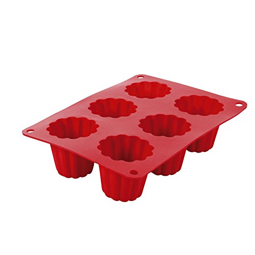 Crealys 513012 Mould for Canelé Pastries Silicone Red